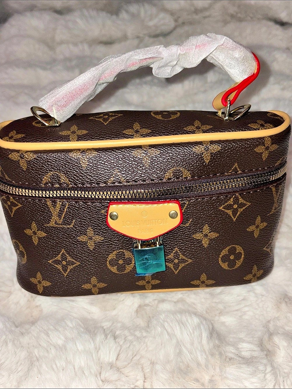 Nice Nano Cosmetic Bag Brown & Red